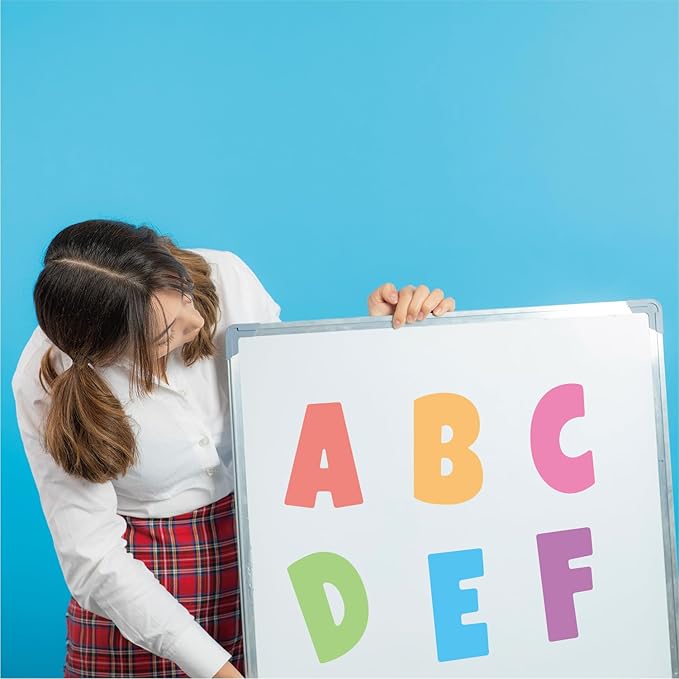 Bemeol Bulletin Board Letters 32 Sheets 4 Inch Stick on Letters Alphabet Cutout Letter for Bulletin Board Display School Classroom Home Decor(Colorful)