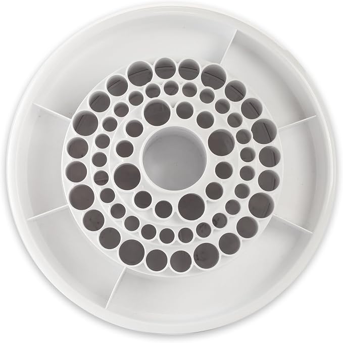 ALVIN, Spin-O-Tray, 9893-1, Rotating Desktop Receptacle, Art, Drafting, and Design Storage Tool, Great for Students, Hobbyists, and Professionals Alike - White