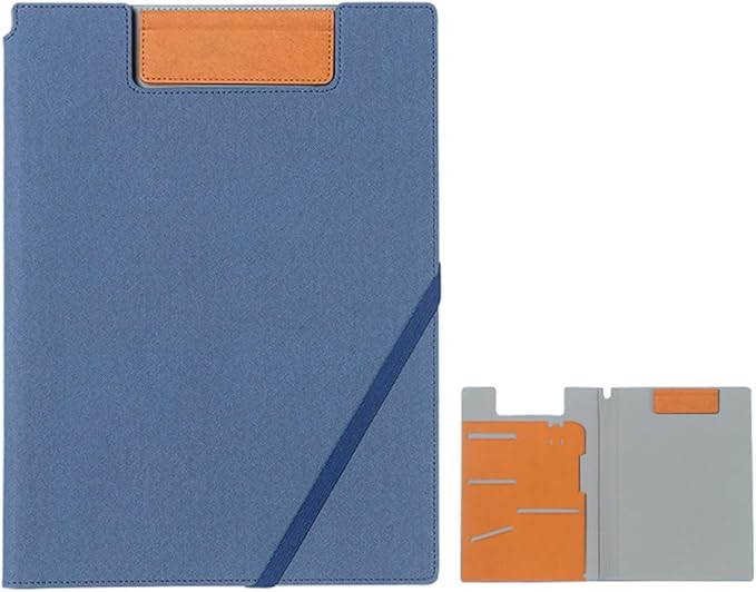 A4 Leather Padfolio Clipboard Folder, Leather Portfolio for Men and Women, Business Portfolio Binder, Business Card Holder Reciept Pocket A4 File& Document Sleeve, Notepad Clipboard