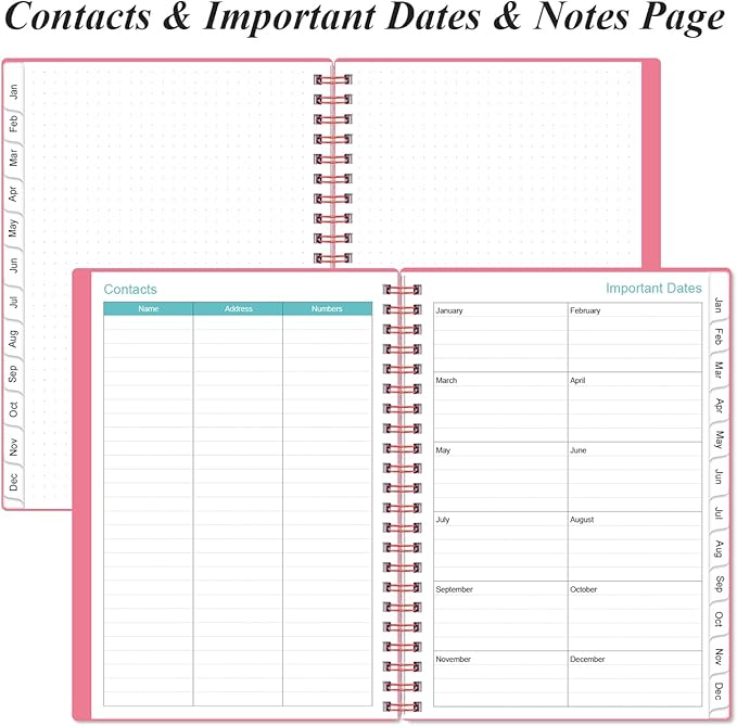 2026 Planner - Weekly & Monthly Planner from January 2026 - December 2026, Planner 2026 with Flexible Cover, Tabs, Inner Pocket, 6.4" x 8.5", Pink