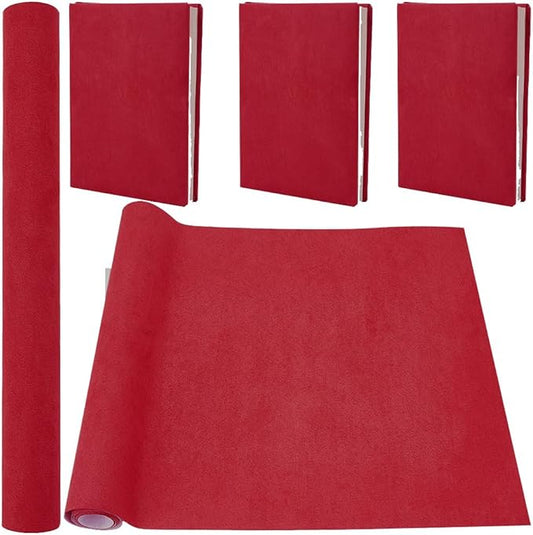 CRASPIRE 51 x 11.8inch Linen Book Cloth for Book Binding Fabric Surface Paper Backed Bookcover Books Album Scrapbooking Archival DIY Covering Protector Bookcloth Bookbinding Supplies Dark Red