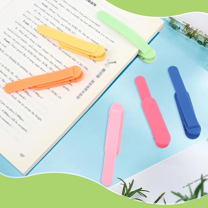 6pcs Silicone Automatic Bookmarks, Smart Bookmarks for Women Men Book Accessories, Silicone Book Marks for Reading Women, Men, Kids, Reading Accessories Gifts for Book Lovers