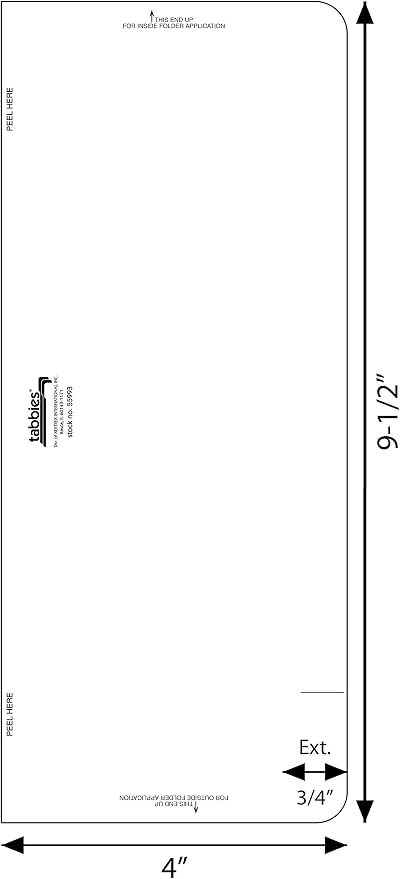 Tabbies 55993 Extenda-Jacket Conversion Strips, 100 Box, White 3/4 Inch Full End Tab, 3-1/4 x 9-1/2 Inch, Convert File Folders to End Tab Shelf Filing