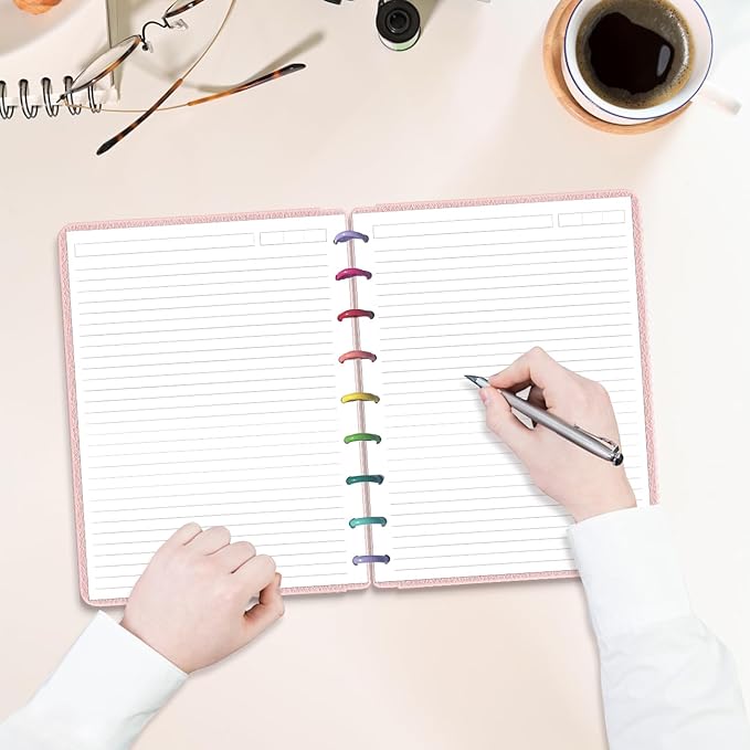 (3-Pack) 9-Disc Discbound Lined Refill Paper, Classic Size Pre-punched Happy Planners Inserts, 300Sheets/600Pages Loose-Leaf Paper, 100gsm White Paper, 7" x 9.25"