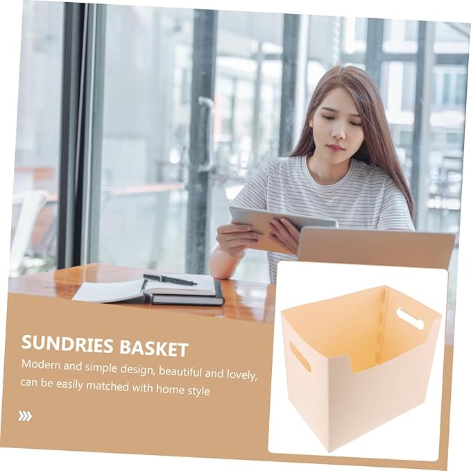 Modern File Storage Box Pp Material Desk Bin Tidy Office Dorm Organizer