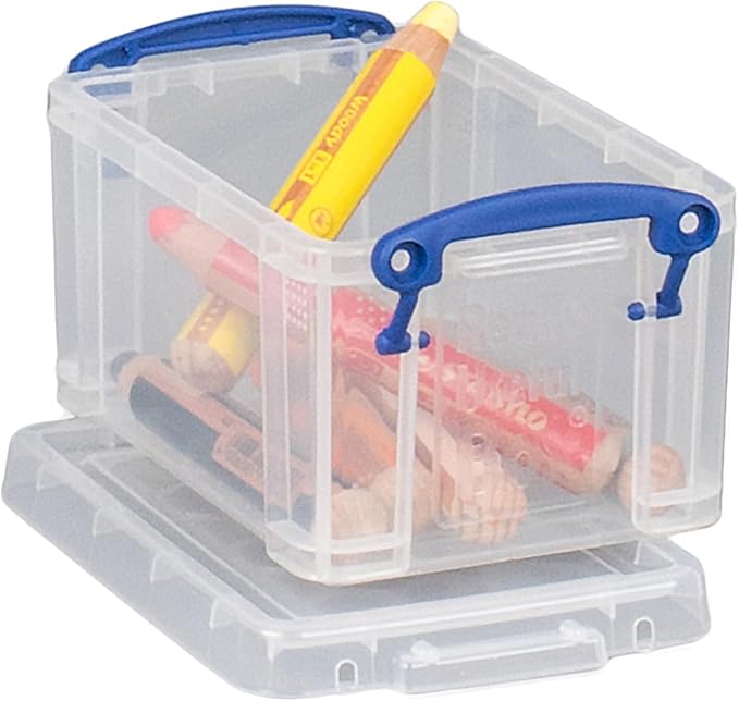 Really Useful Plastic Storage Box 0.7 Litre Clear (Pack of 4)