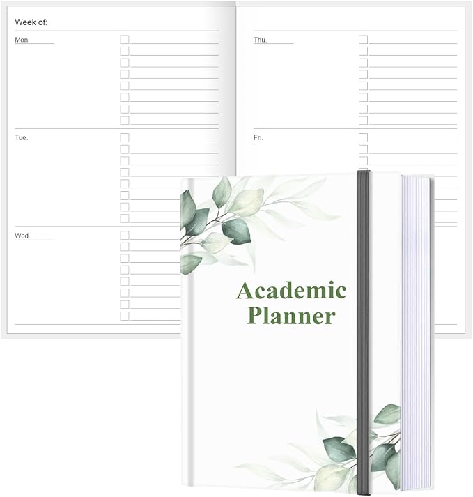 Academic Planner for 2026-2027 or Anytime – 5.8" x 8.5" Undated Weekly Student Planner For Homeschool, High School, College & Nursing Students, 200 Pages, Green Leaf