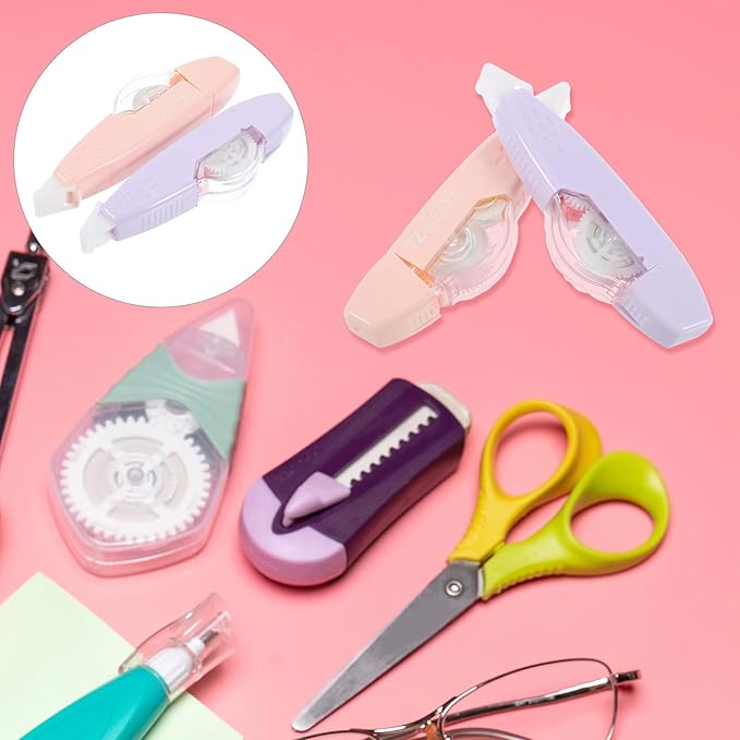 Hemoton 4pcs Refillable Correction Tape Pen-shaped, Portable Small White Adhesive Tape for Writing, Household and Office Use Stationery Supplies Random Color