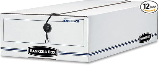 Bankers Box LIBERTY Check and Form Boxes, Standard Set-Up, String and Button, 9 x 14 1/4 x 4 Inches, Case of 12 (00009)