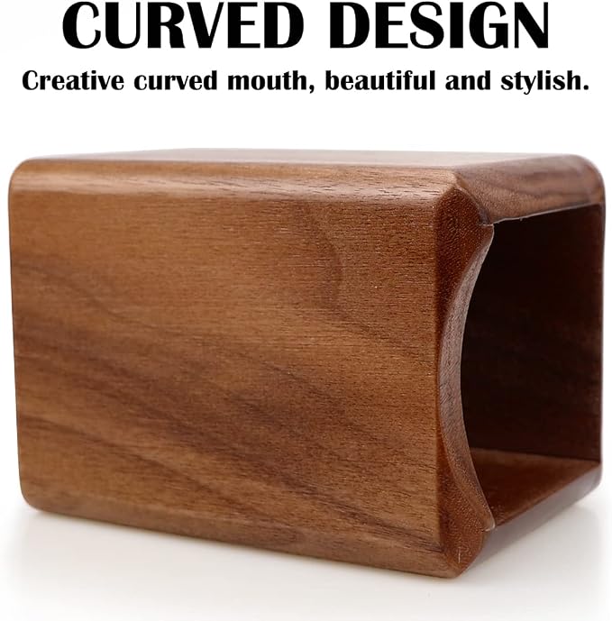 Wooden Pen Box Desktop Stationery Organizer Creative Simple Solid Natural Wood Pencil Holder for Office Supplies (Black Walnut)