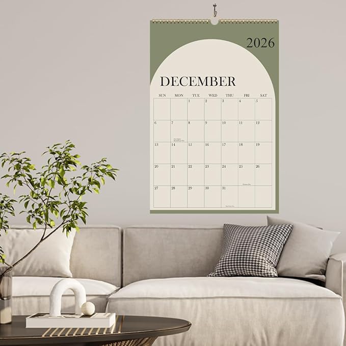 2026 Calendar - Large Calendar 2026-2027 from January 2026 - June 2027, 18 Months Calendar/Planner with Thick Paper, 20" x 30", Vertical, Green