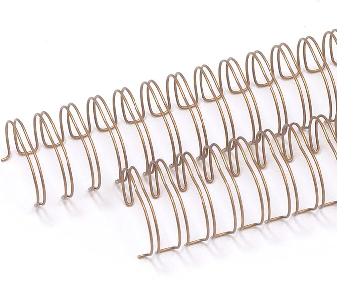 Craftelier - Set of 2 Double Ring Spiral Binders for Albums, Notebooks, Diaries or Calendars | Ideal for Scrapbooking and Other Crafting Projects | Ø 2.54 cm (1") - Bronze Colour