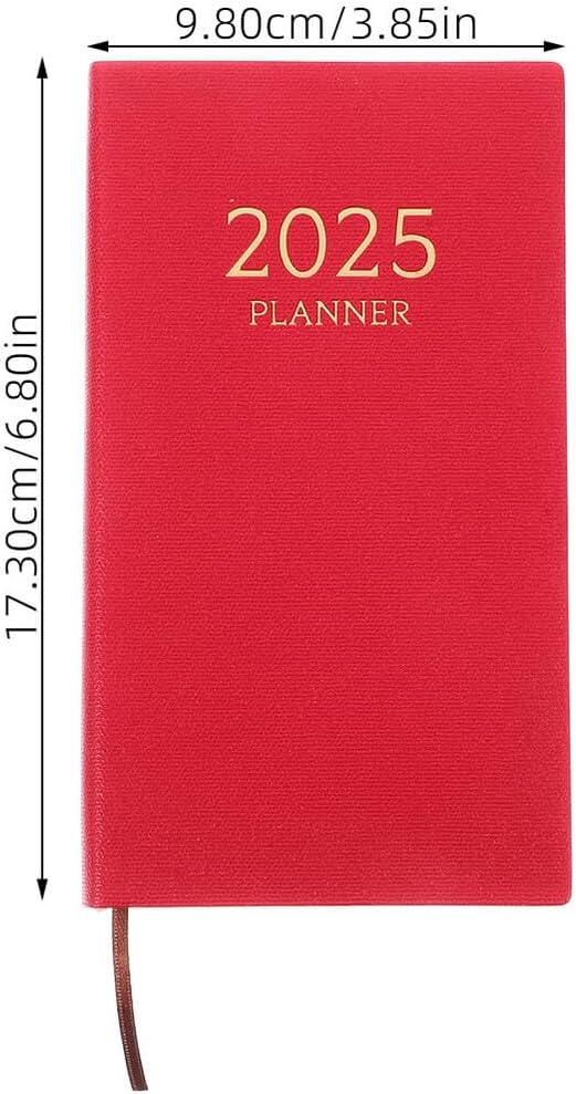 Alipis Weekly Monthly Planner Calendar Notebook for Men and Women Paper Cover Daily Appointment Organizer for Office Home School Red
