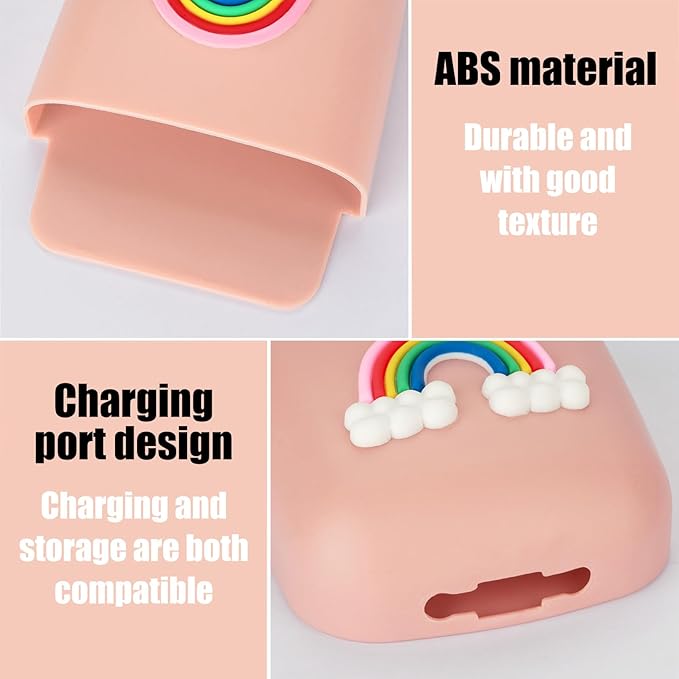 Universal Remote Control Holder Adhesive Wall Mount Pink Storage Organizer Box Phone Charging Holder Pencil Storage Containers for Home Office School Supply Orgaizers Gift 3 Pack (Rainbow)