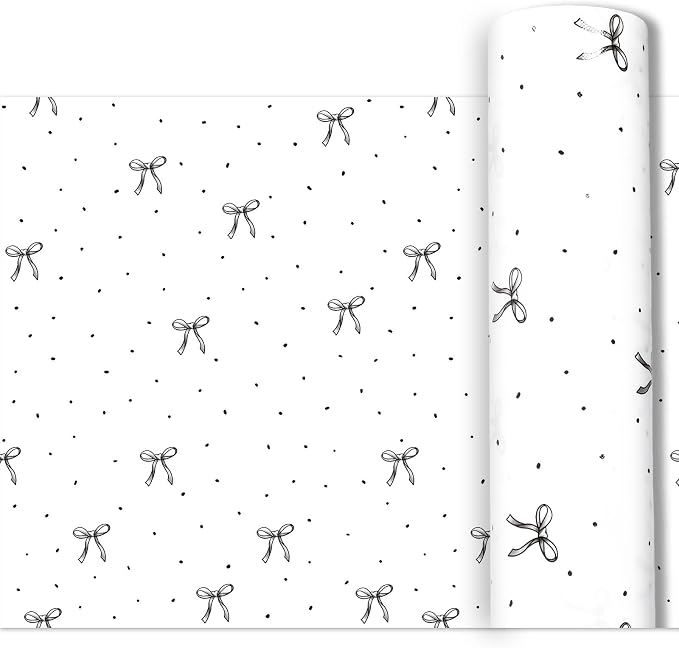 Black Bow Bulletin Board Roll Reusable Waterproof Erasable Black Bow and Book Bulletin Board Roll Bowknot Non-Woven Fabric Background Poster for Home Classroom Decor Wrapping DIY Craft 15.7" x 20ft