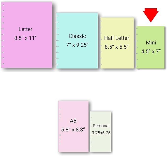 2027 Monthly Refills for 7-Disc Planners, Monthly Calendar for Mini Size Planners FeroniArt Inserts Compatible with Happy Planner ARC and TUL (7-Disc)