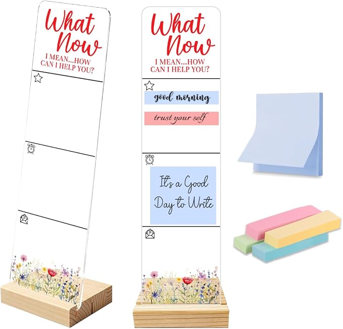 Sticky Note Holder Acrylic Monitor Memo Board Desk Organizers and Accessories Desk Decor Post It Note Holder with 200Pcs Sticky Notes Funny Sarcastic Office Desk Sign