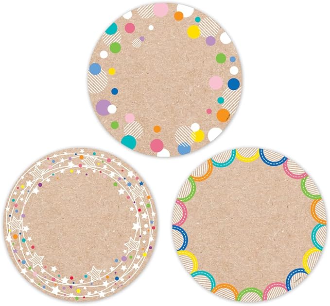 CTP Krafty Pop Colorful Kraft Cards 6" Cut-Outs Classroom Accents (Creative Teaching Press 10885)