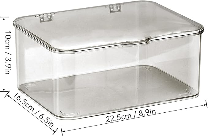 Clear Storage Bins, Plastic Storage Container with Lids Desk Organizers Clear Marker Organizer Desktop Office Supplies for Home Office (Light Gray)
