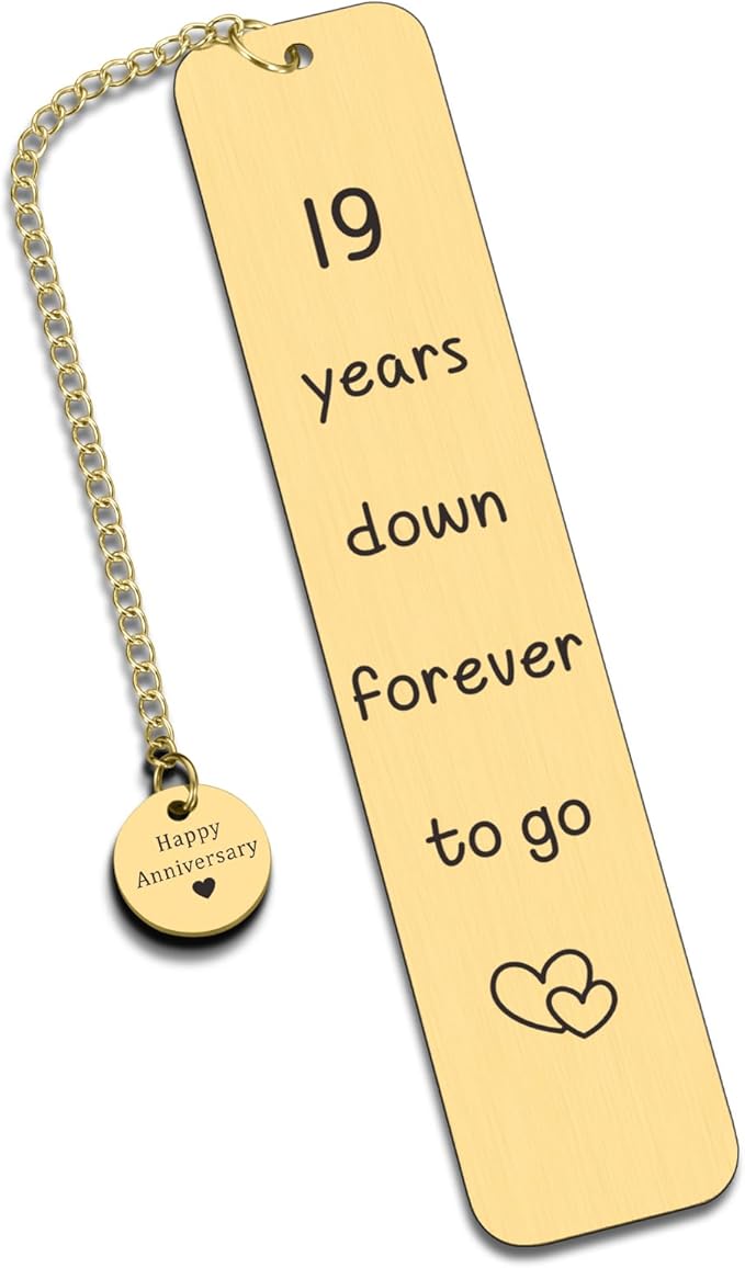 Bronze Gifts for 19th Anniversary, 19 Year Wedding Anniversary for Wife Husband 19th Anniversary Bookmark for Her Him Happy Anniversarys Bookmarks for Couples Valentines Gifts Bookmarks for Women Men