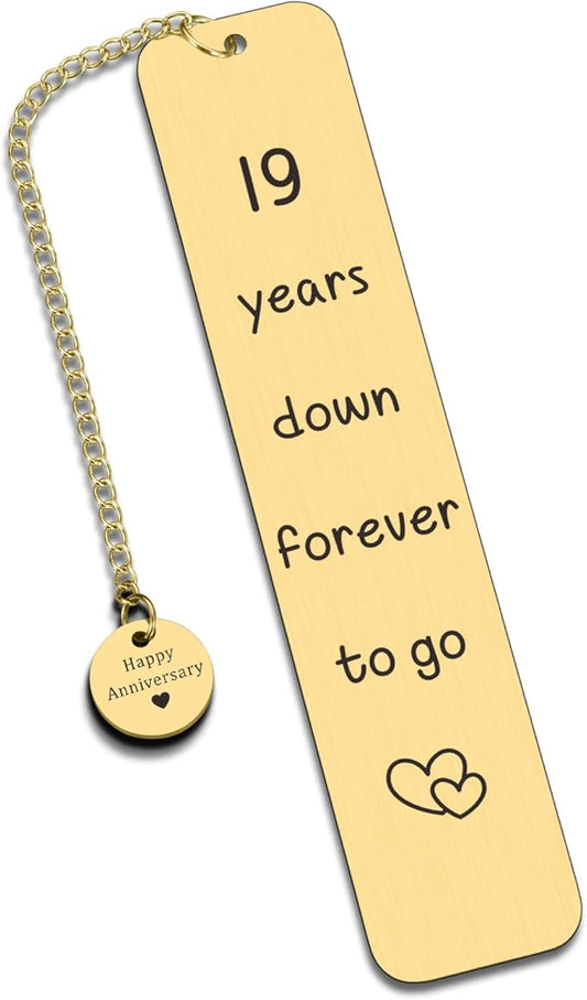 Bronze Gifts for 19th Anniversary, 19 Year Wedding Anniversary for Wife Husband 19th Anniversary Bookmark for Her Him Happy Anniversarys Bookmarks for Couples Valentines Gifts Bookmarks for Women Men