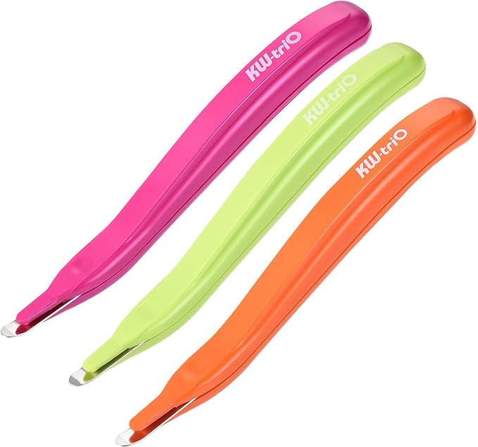 MECCANIXITY Staple Remover Tools, Magnetic Staplers Puller for Office Home Desktop Accessory, Green Orange Rose Red Pack of 3
