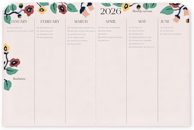 AMÉLIN ARCHIVE 2026 Monthly Agenda, Dated January 2026-December 2026, Monthly Planner with Notes Pages, Cloth Bound, Stitched Spine (Bloomsbury)