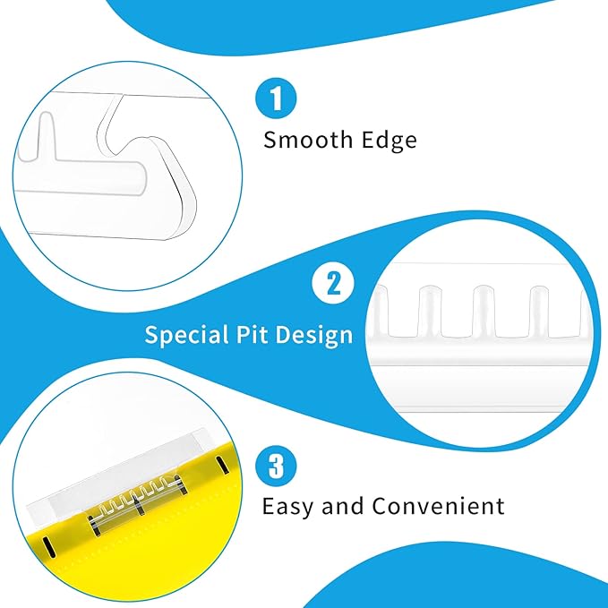 200 Pieces 4 Inch Clear Hanging Folder Tabs Hanging File Folders Tabs File Folder Tabs for 3.5 Inch Hanging Folder Tabs and Inserts Clear Plastic Tabs for Office and Home Hanging File Folder