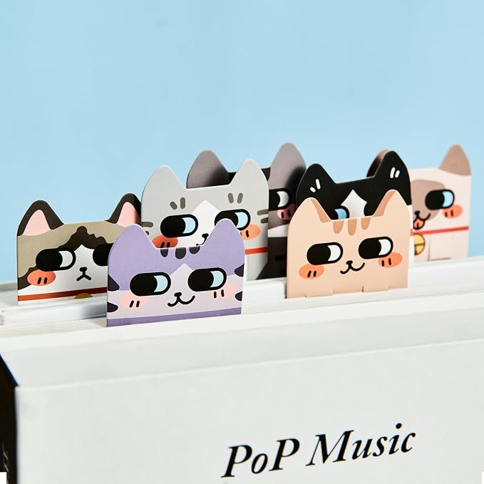 30Pcs Cat Bookmarks, Cute Paper Book Marks for Reading Kids, Double-Print Bookmark for Book Lovers, Student, Girls, Boys, Classroom