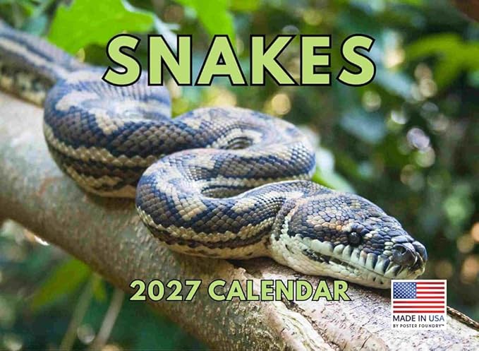 Snake Calendar 2027 Snakes Monthly Wall Calender 12 Month