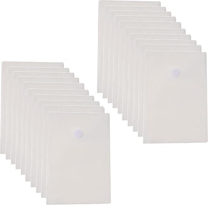 6’’ x 9’’ Vertical Clear Plastic Envelopes Receipt Stickers File Storage 20 Pack Hook Loop Closure