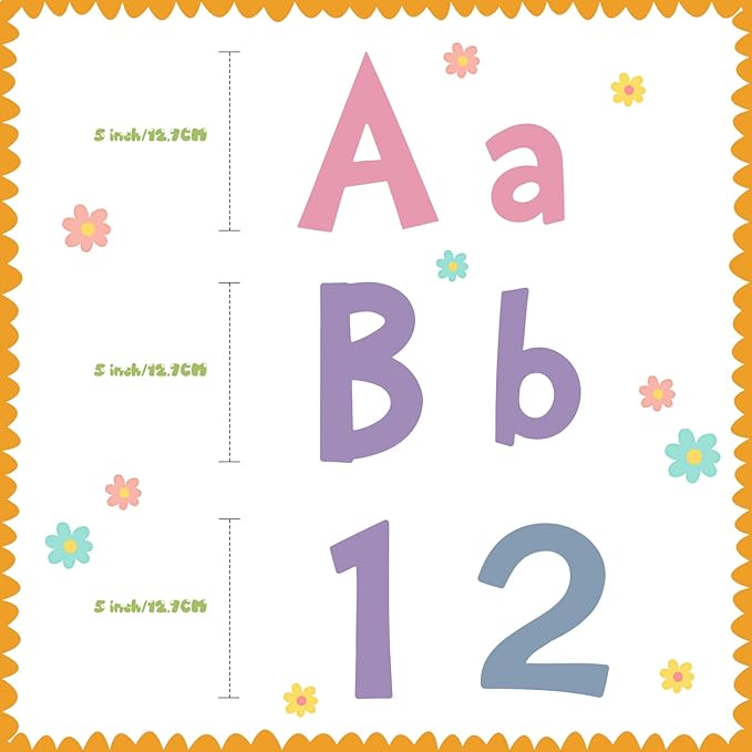 Tenare 268 Pcs Large Bulletin Board Letters 5 Inch Alphabet Combo Set, Chalkboard Poster Letters Cutouts for Board Display Craft Home Wall Decor(Macaron Color)