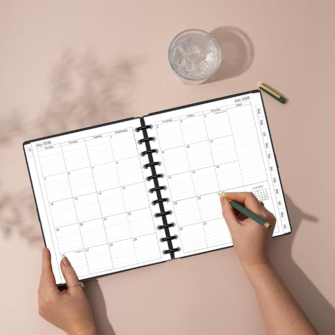 2026-2027 Monthly Planner Refill, Jul 2026 to Jun 2027, Two Pages Per Month, Letter Size, 8-1/2" x 11",11-Discbound,2026-2027 Planner Inserts