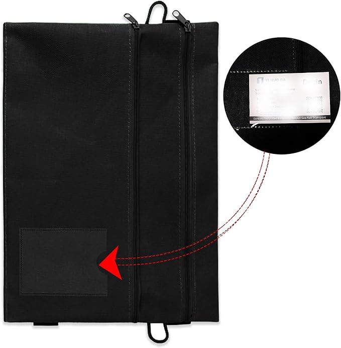 Adjustable Elastic Band Multi Pockets Pen Holder Zippered Office Supplies Organizer Caculator Cards Keys Sleeve Pouch for File Folder, Binder, Book, Journals, Notebook, 8.5 x 11.6 Inch, Detachable