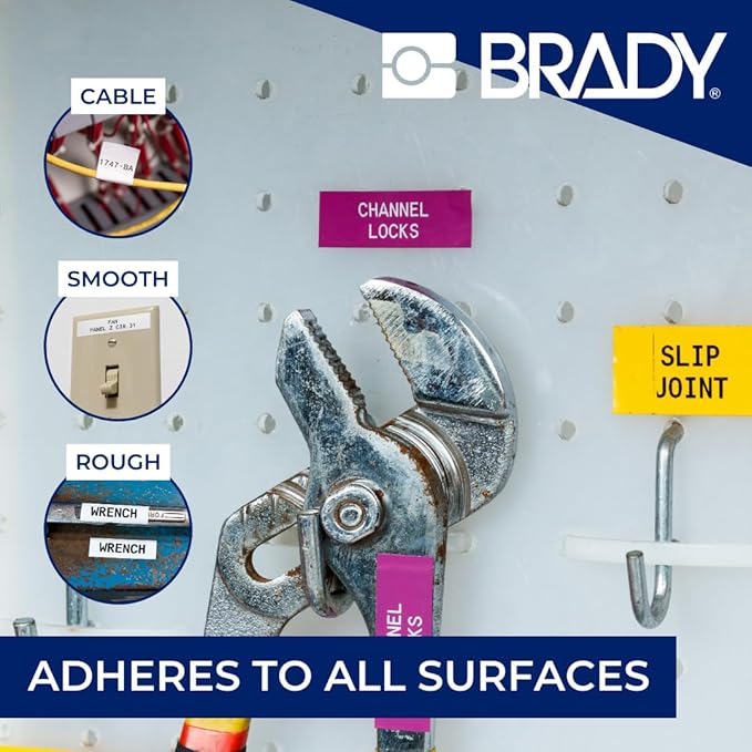 Brady Authentic (M5C-1500-595-GN-WT) All-Weather Permanent Adhesive Vinyl Labels 1.5 in W x 25ft White on Green. for use with BMP51, M510, and M511 Label Printers.