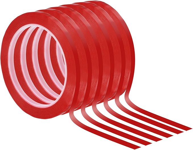 PATIKIL 1/4" Whiteboard Tape, 6 Pack Thin Dry Erase Tape for Graphic Chart Marking DIY Art, Red
