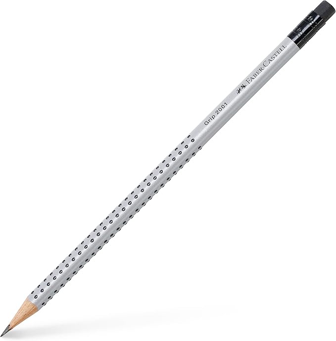 Faber-Castell Grip Graphite Pencils with Erasers – No. 2.5, 8mm, Drawing Pencils for Kids, Sketch Pencils, Art Pencils for Drawing and Shading (12 Count)
