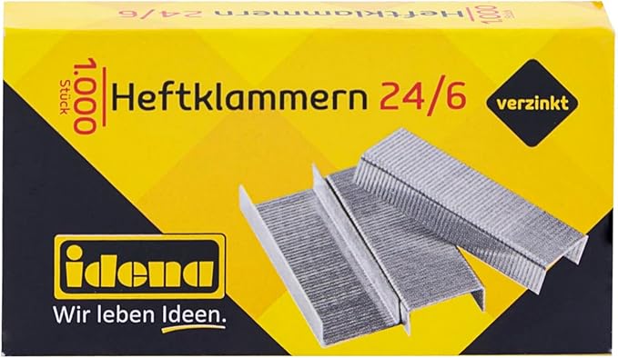 Idena 12091 Staples Size 24/6 Pack of 2 Galvanised