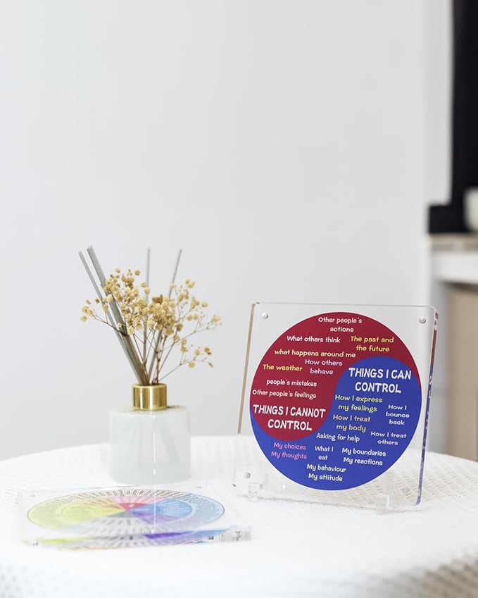 2 Pieces Acrylic Feelings Wheel & Needs Wheels Emotions Wheel Mental Health Tool for Home/Office/School Education Supplies School Classroom Decor