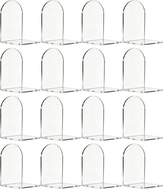 Adwikoso Book Ends for Shelves Clear Acrylic Bookends for Heavy Books Organizer Book Stopper to Hold Books for Home Office School and Desktop Decoration(Circular Arc) (16)