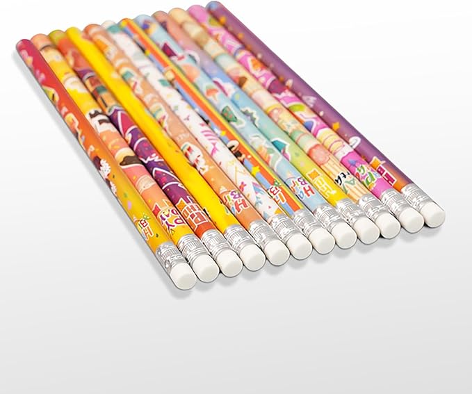 144pcs Birthday Pencils with Eraser Wood Pencils Bulk (birthday, 144)