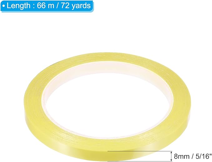 PATIKIL 5/16" Whiteboard Tape, 6 Pack Thin Dry Erase Tape for Graphic Chart Marking DIY Art, Light Yellow