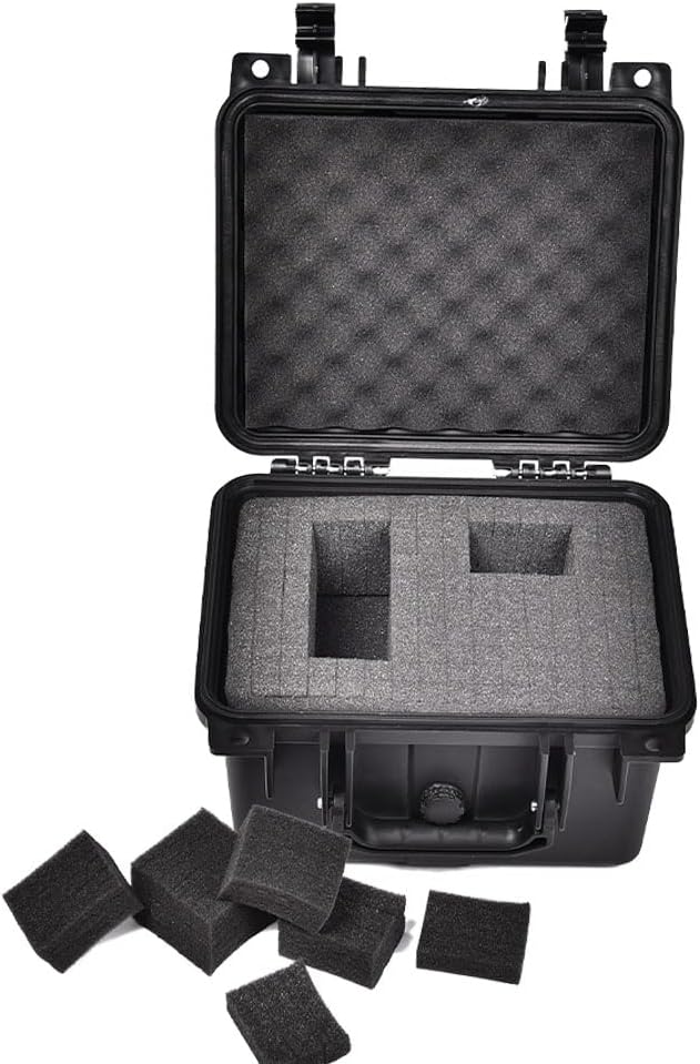 Storage Box for Collectible Cards, Tools, Screws, Craft Supplies DIY Adjustable Organizer Box with Removable Dividers & Protective Foam, Lightweight Stackable Storage Container Black Buckle