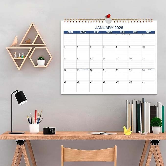 Calendar 2026 2027 - Wall Calendar Runs Apr 2026 to Jun 2027-15 Months Calendar Planner with Thick Paper for Planning and Organizing for Home or Office, Blue Hanging Calendars, 8.5 x 11 Inches Calendars 26 2027