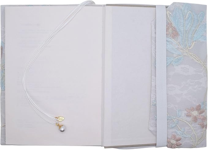 BLBMH 5.5x8.5 Fabric Bible Cover Non-Stretch | Built-in Bookmark | Handmade Washable Book Sleeve for Paperback Journal Privacy Reading Gift for Women - Magnolia