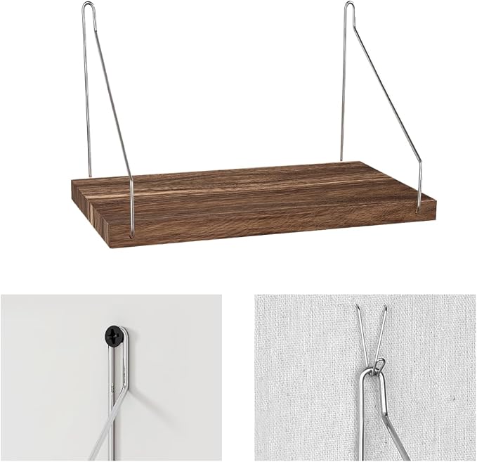Fabric Wall Cubicle Shelf with Hooks for Work Decor, 11.8''x6'' Wooden Cubicle Organizer Storage Shelf with Hangers Cubicle Accessories for Office & Women Men Desk（2 Pack ）