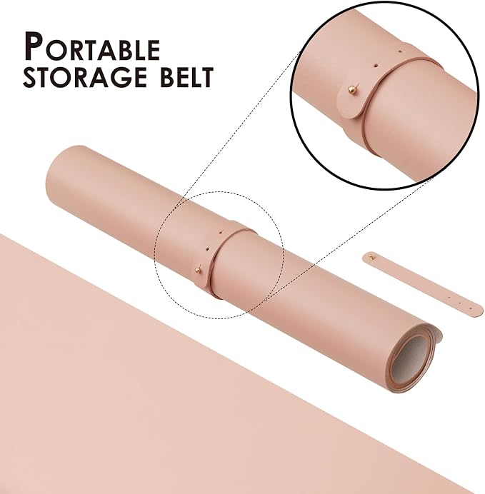 Large Desk Mat - 47.2"x 17" Non-Slip PU Desk Pad for Office and Home - Ideal for Large Mouse Pad and Desk Mats on Top of Desks(Pink)