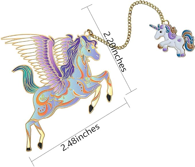 BLBMH Unicorn Bookmark Cute Metal Bookmarks for Kids Book Lovers Girls Exquisite Anime Book Markers Readers Gift Best Friends -U2