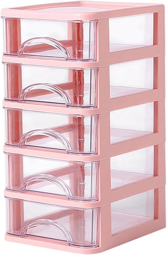 ljhnba Desktop Storage Box Stackable Cabinet Small Drawers Organizers Stationery and Supplies Clear Organizer with Drawers Stationery Organizer Box