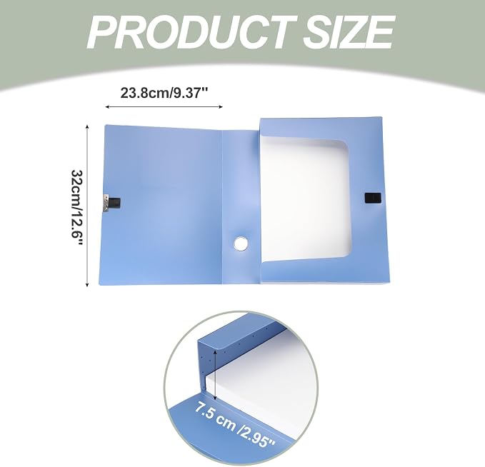 M&G File Organizer Box, Blue A4 Plastic Storage File Boxes File Folder Document Boxes Cabinet Archives Cases Boxes with Lid for Bank Office Home, 12.6 x 9.37 x 2.95 Inch